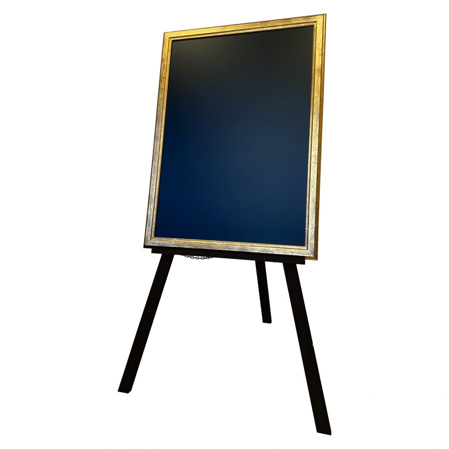 Scratched Gold Chalkboard with Black Easel