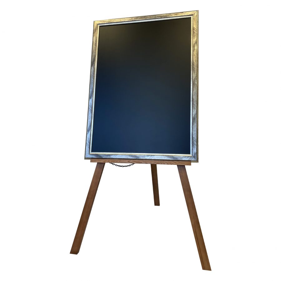 Large Easel with Scratched Effect Framed Chalkboard Majisign