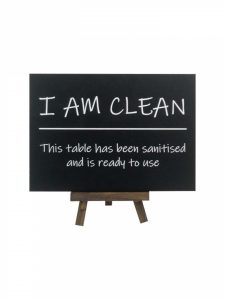 a6 chalkboard with personalised chalk message on easel