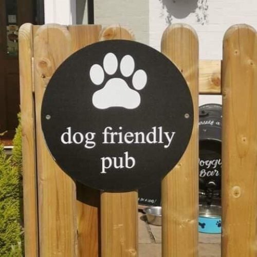 printed dog friendly sign 1