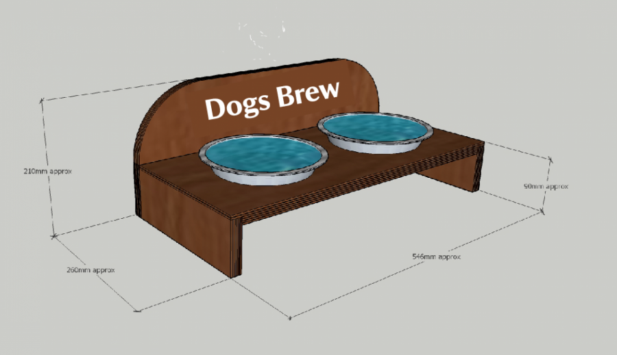 raised wooden dog bowl holder
