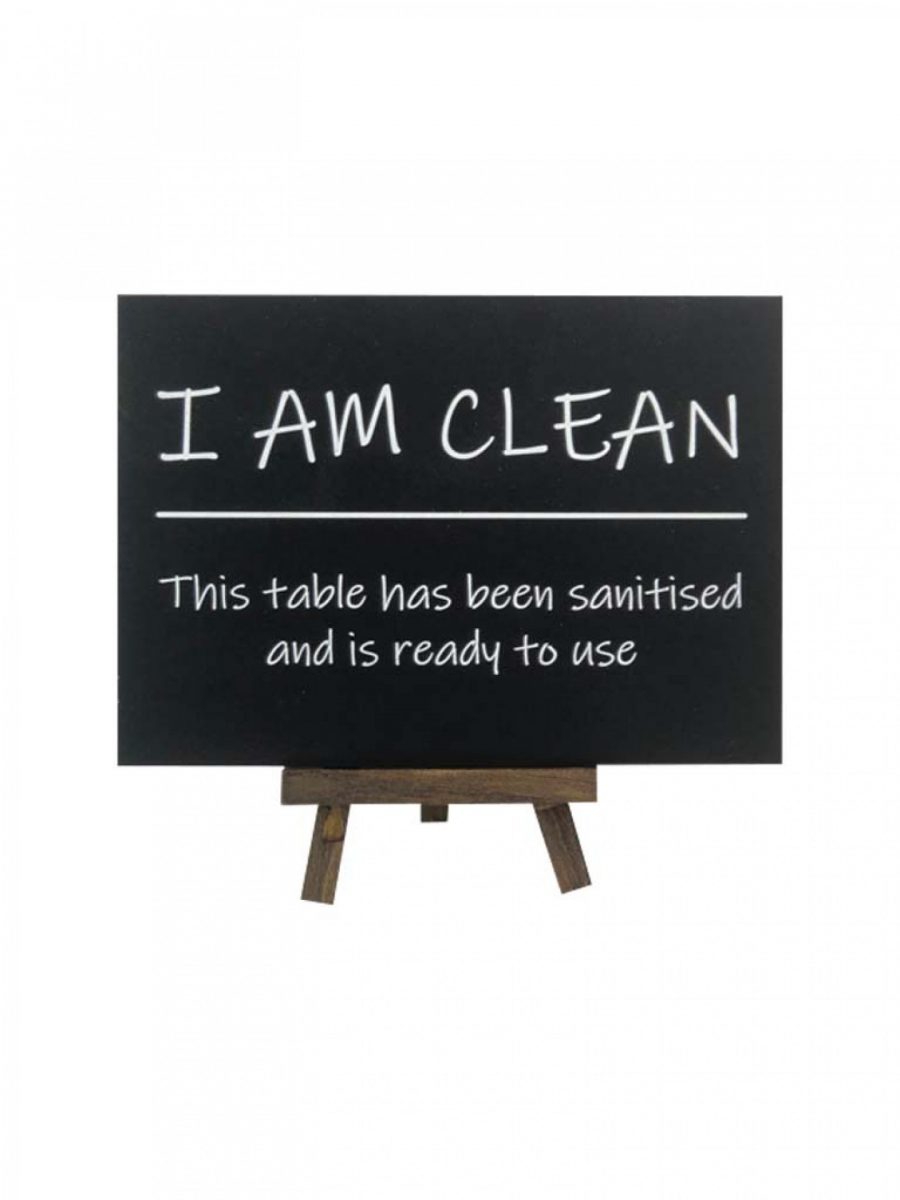sanitised table sign pack of 6 1