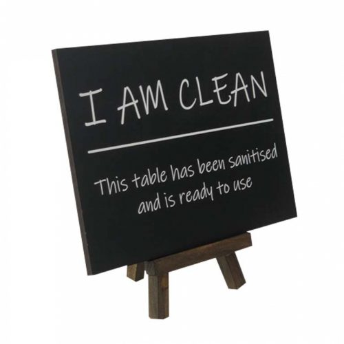 sanitised table sign pack of 6