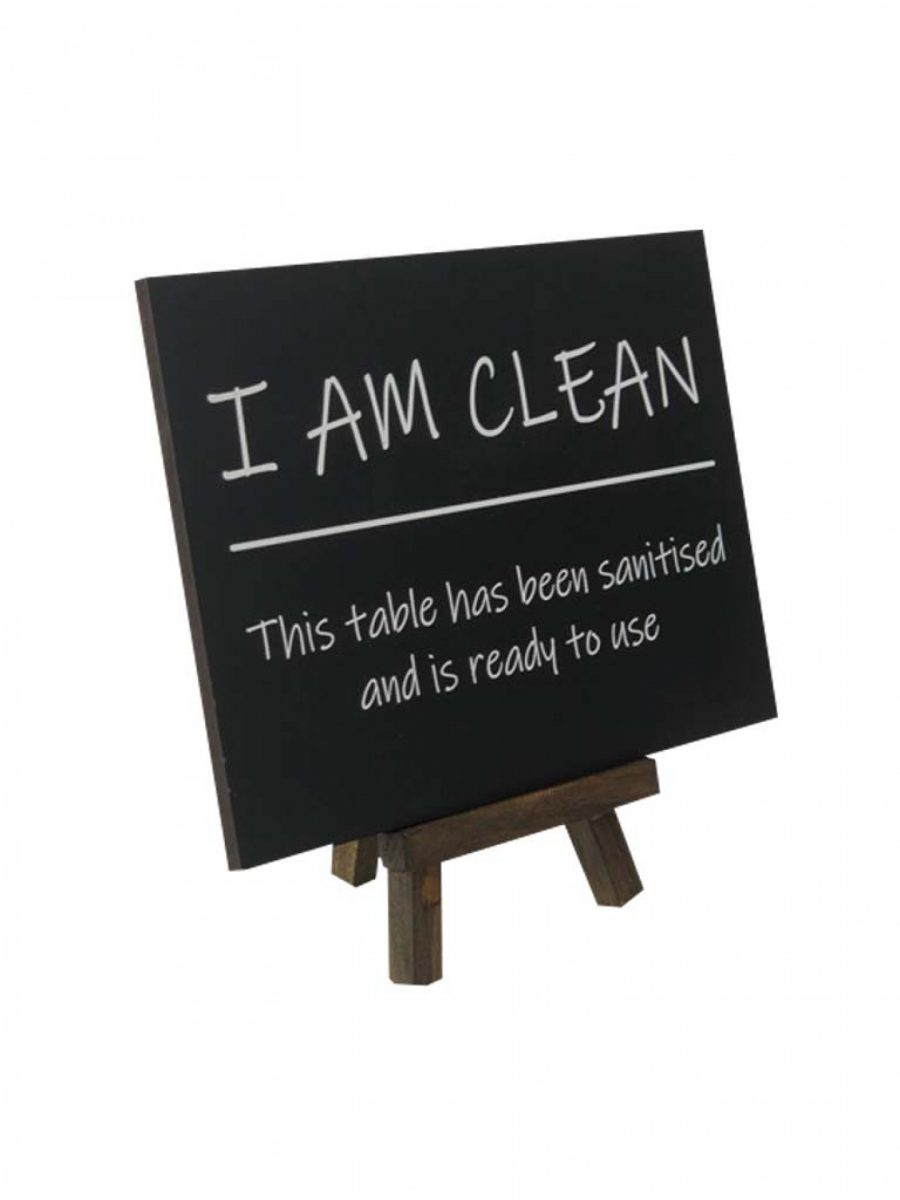 sanitised table sign pack of 6