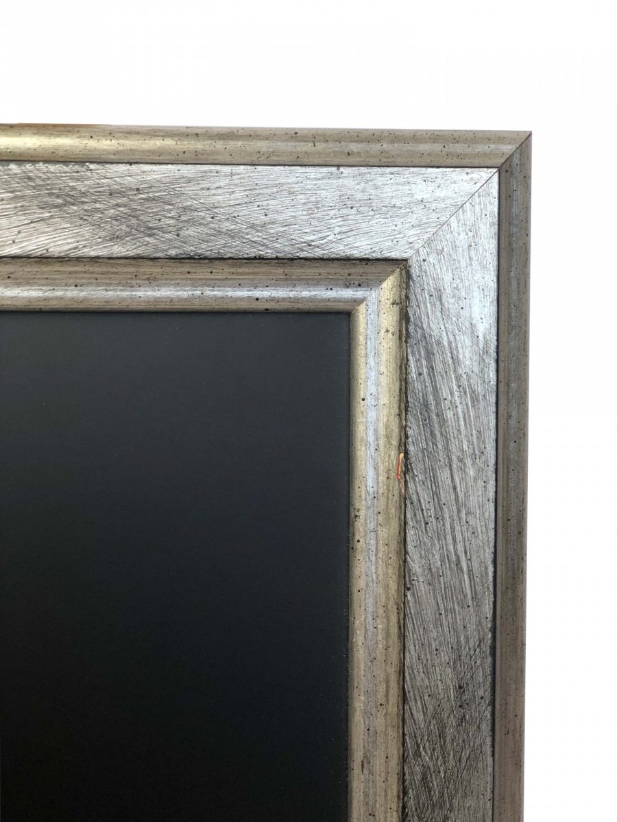 silver framed chalkboard