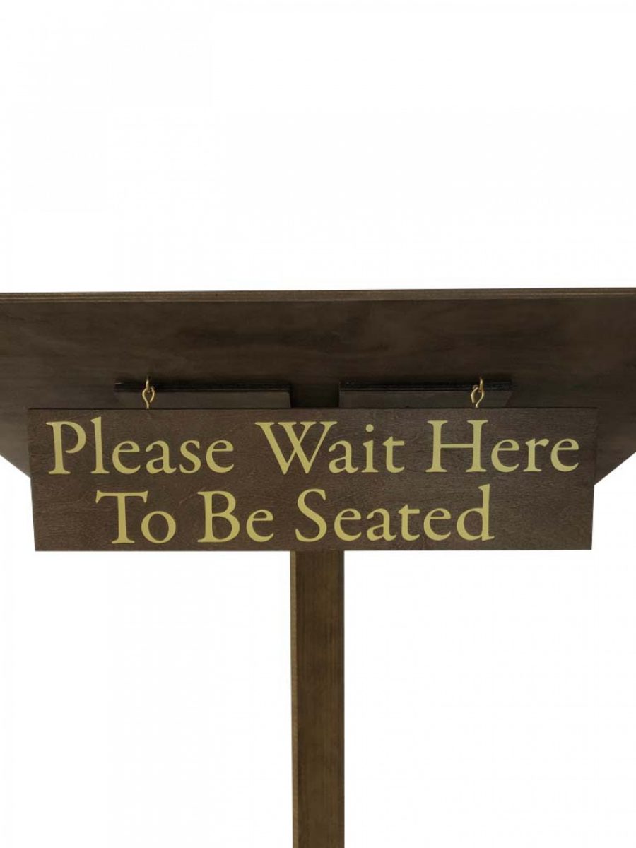 wooden menu lectern with optional ldquoseatingrdquo sign 6
