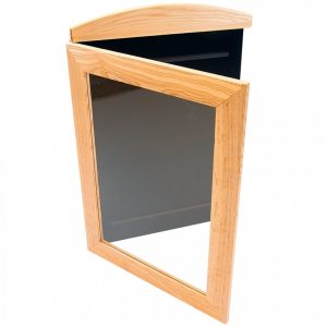 wooden poster frame with hinged frame